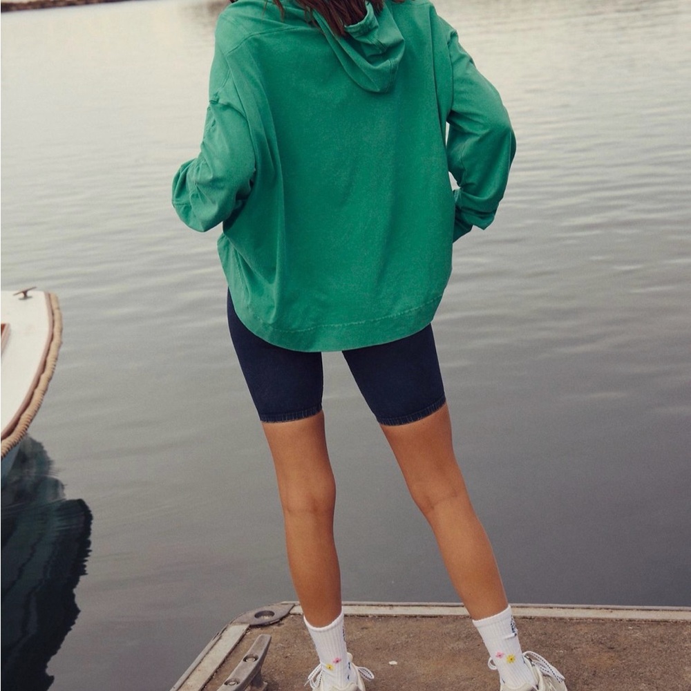 Free People Boxy Green Pullover Hoodie - Picture 2 of 4